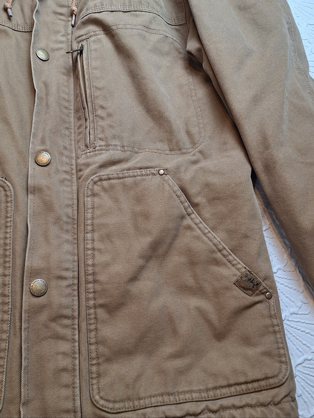 Real Ranch Canvas Long Jacket Coat, Size S - Picture 2 of 12